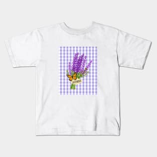 Lavender and Gingham Kids T-Shirt